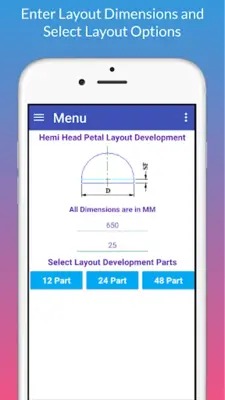 Petal Layout  Sphere, Dish Ends android App screenshot 4